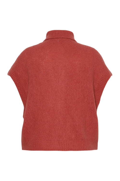 Effen korte cardigan-Paprika-9