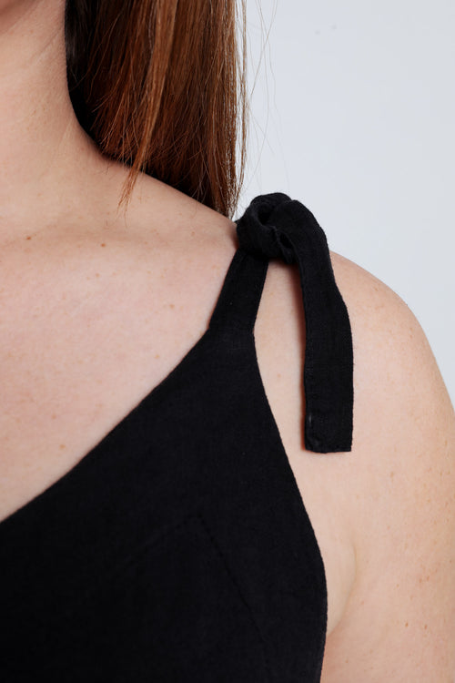 Effen linnen en viscose combinatie-Paprika-4