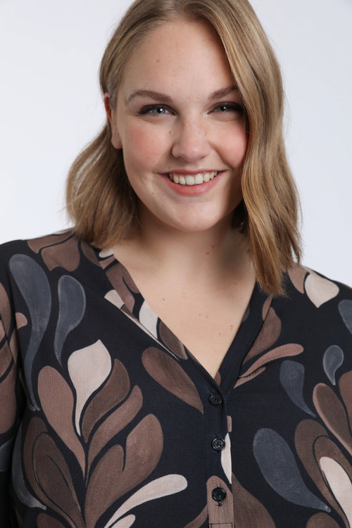 Blouse met grafische print-Paprika-1