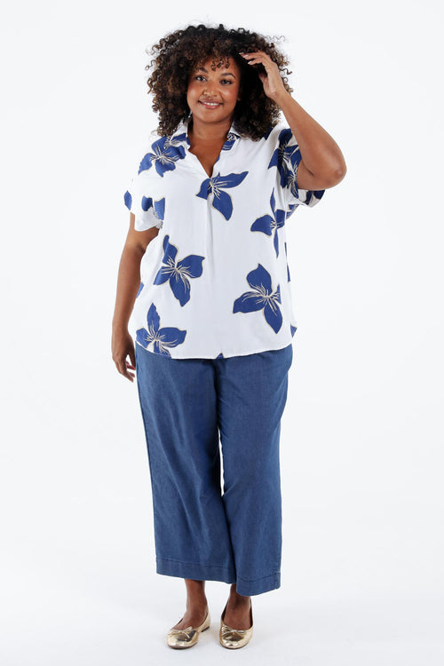 Bloes van viscose met bloemenprint-Paprika-9