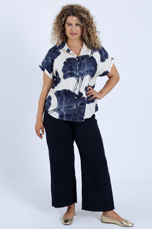 Blouse met bladerenprint-Paprika-9