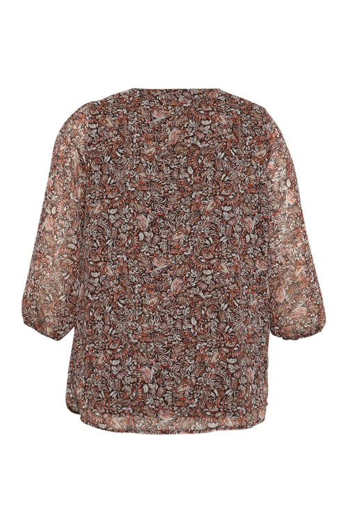 Blouse imprimé feuilles avec lurex-Paprika-10