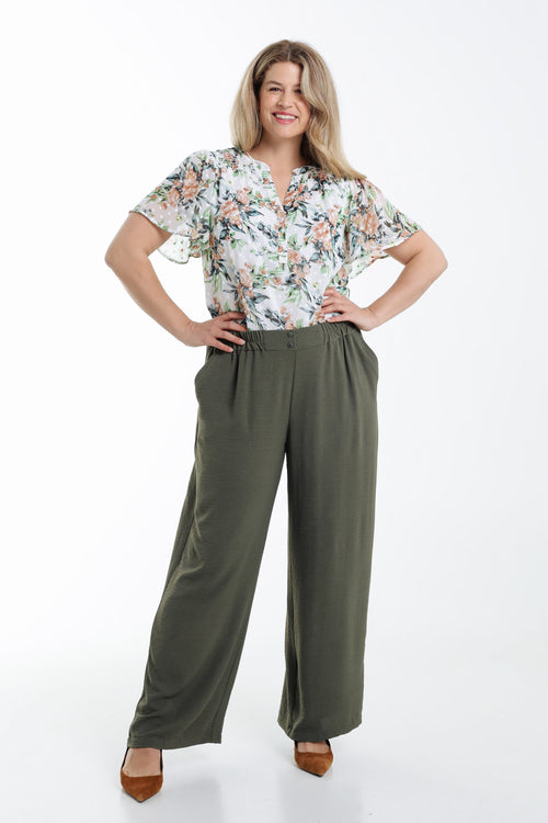 Soepele effen broek-Paprika-8