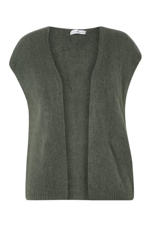 Effen mouwloos vest-Paprika-10