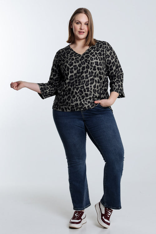 Blouse met luipaardprint -Paprika-7