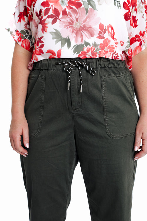 Effen katoenen chino-Paprika-3
