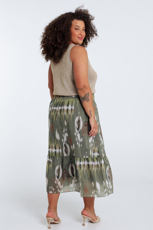 Uni gebreide top met lurex-Paprika-2