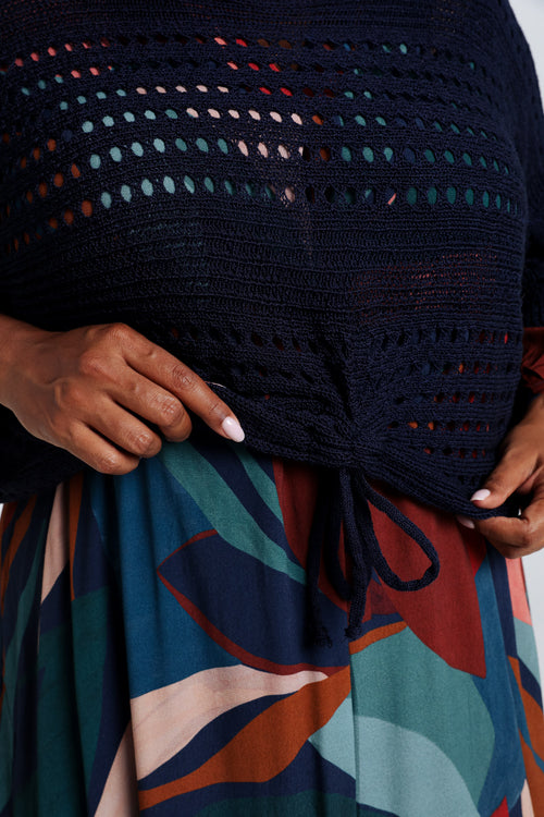 Pull filet rayé en viscose-Paprika-4