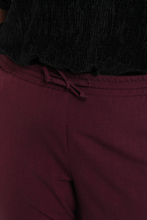 Effen wijde broek-Paprika-4