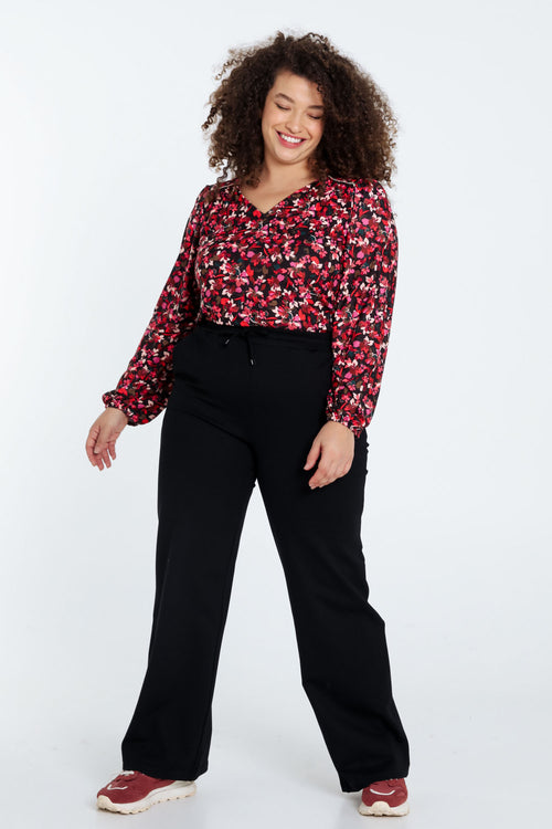 Effen milanobroek in viscose-Paprika-7