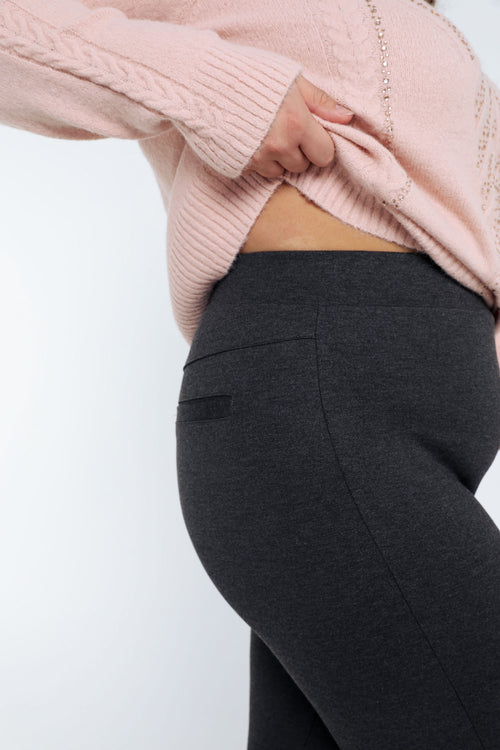 Effen slim 7/8-milanojegging in viscose-Paprika-4