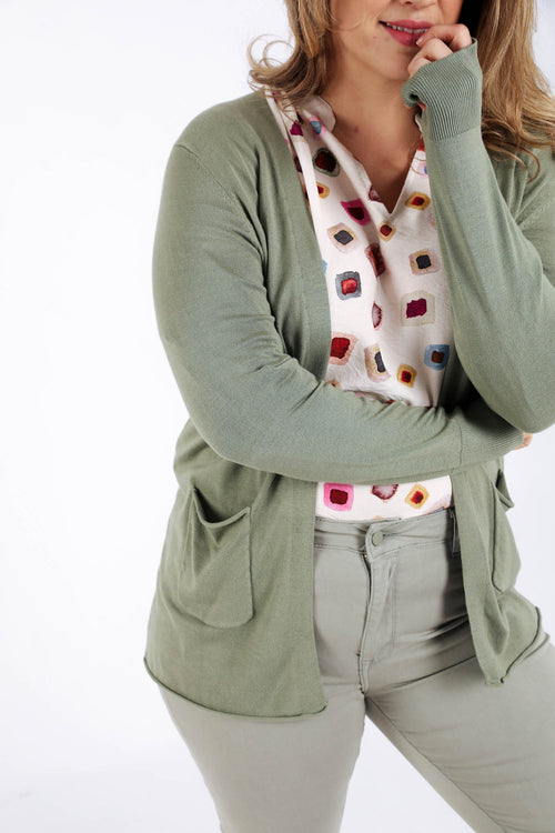 Cardigan fin en viscose uni-Paprika-4