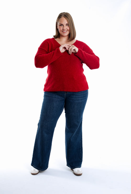 Pull avec alpaga uni-Paprika-6