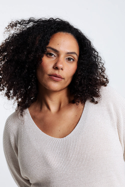 Effen trui met lurex-Paprika-4