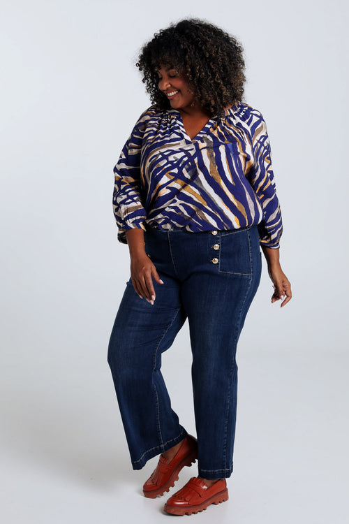 Blouse Raglan zèbre en viscose-Paprika-9