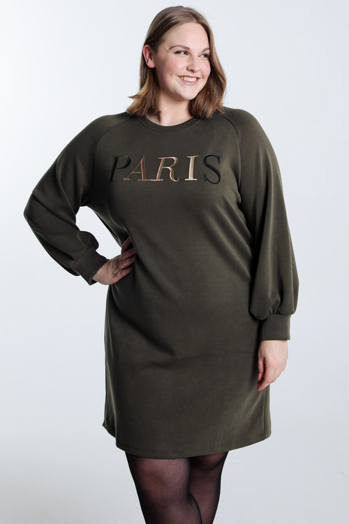 Sweaterjurk met borduursel Paris-Paprika-1