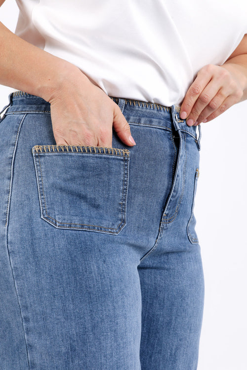 Jeans Elodie avec poches et détail broderie-Paprika-5