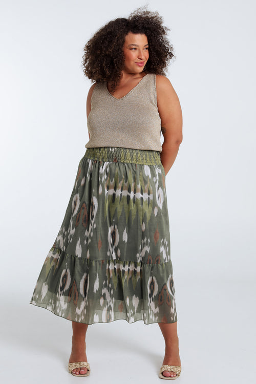 Uni gebreide top met lurex-Paprika-7