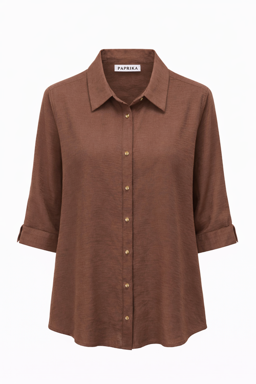 Effen viscose blouse-Paprika-2