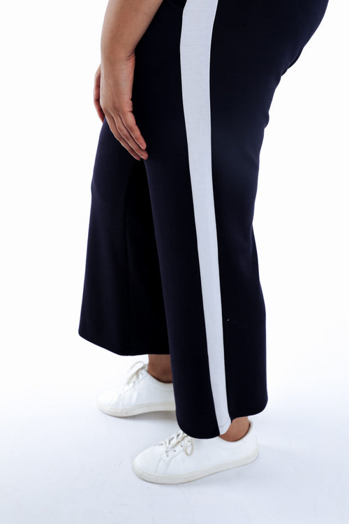 Effen joggingbroek met sportband aan de zijkant-Paprika-3