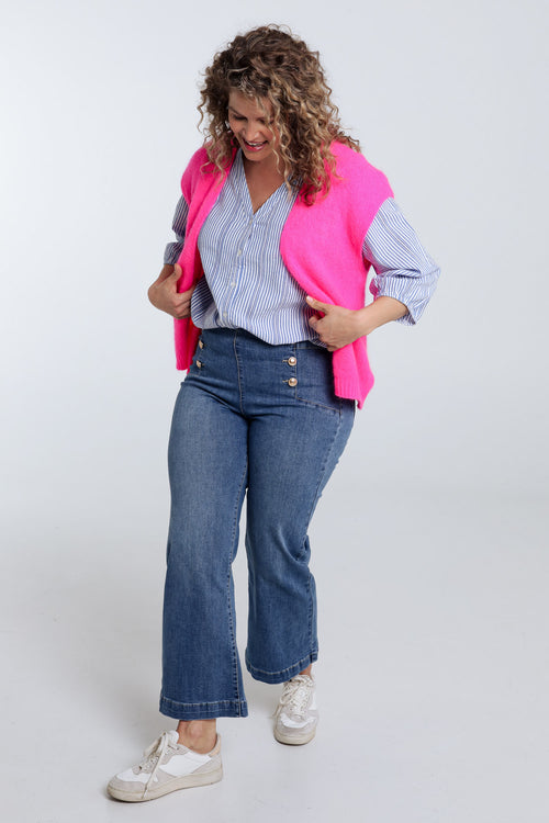 Effen mouwloos vest-Paprika-8