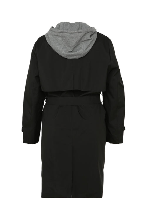 Trench effet double avec capuchon amovible-Paprika-6