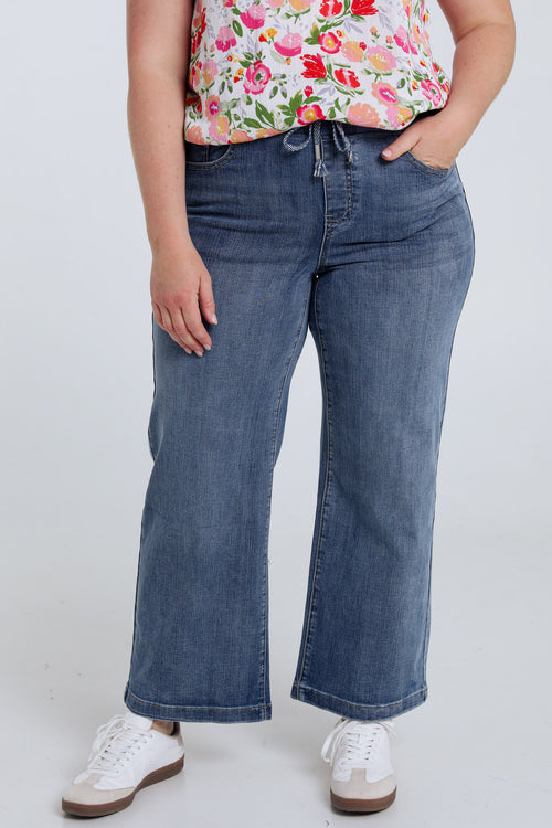 Jegging 7/5 met wijde benen-Paprika-1