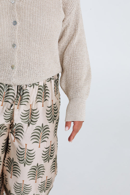 Effen gebuttonde cardigan-Paprika-6