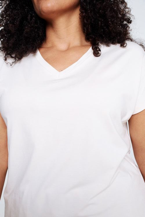 Effen T-shirt in viscose-Paprika-6
