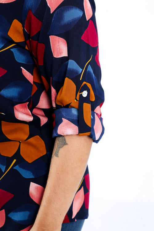 Blouse van viscose met bloemenprint-Paprika-5