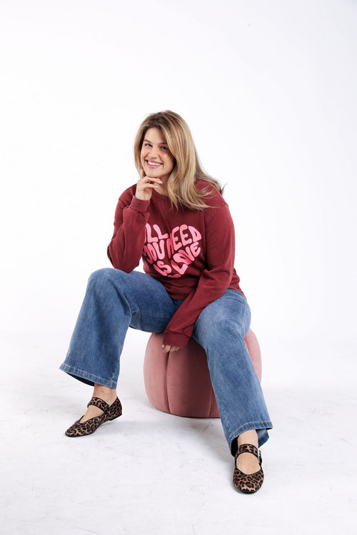 Sweatshirt met hart en tekst-Paprika-6