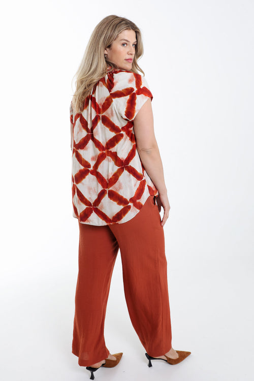 Blouse van grafisch bedrukt viscose-Paprika-2