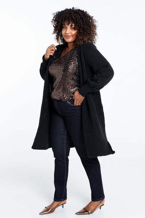 Lang effen vest-Paprika-7