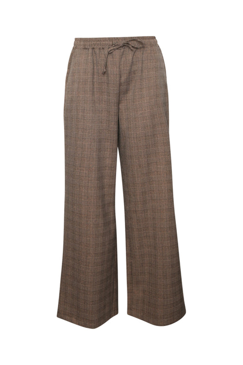 Pantalon à carreaux avec lurex-Paprika-1