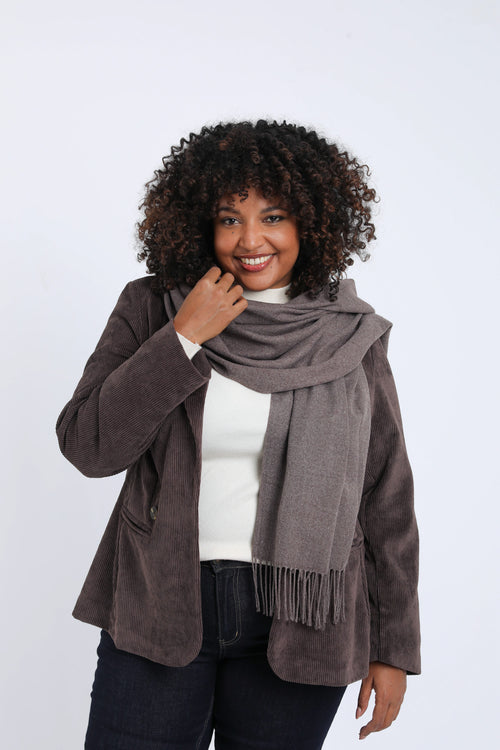 Effen sjaal van viscose en kasjmier-Paprika-1