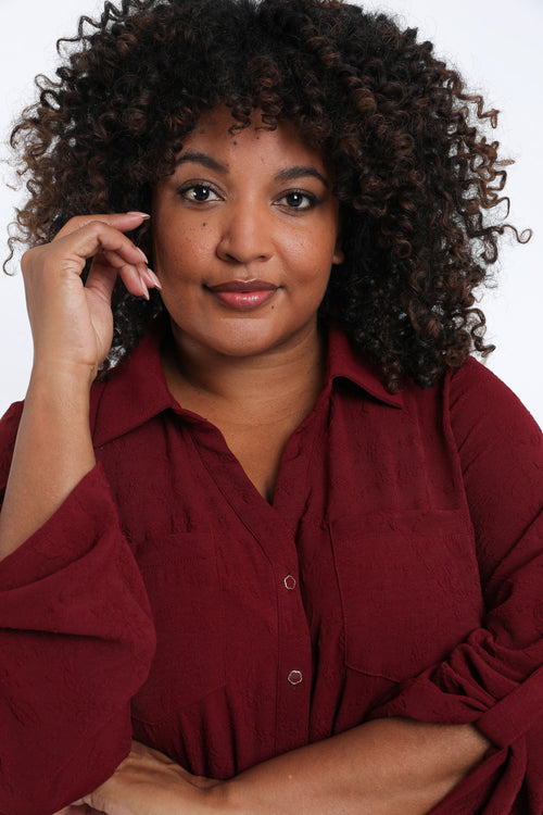 Chemise en viscose unie détail relief-Paprika-3