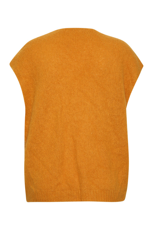 Effen mouwloos gilet-Paprika-10