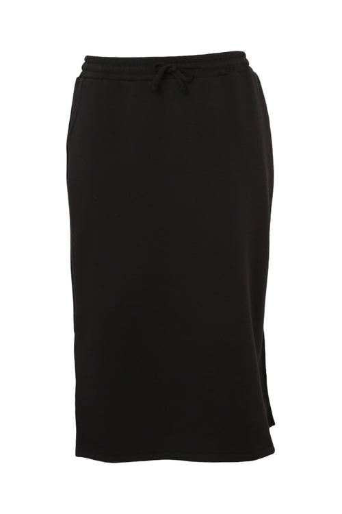 Halflange effen fleece rok-Paprika-10