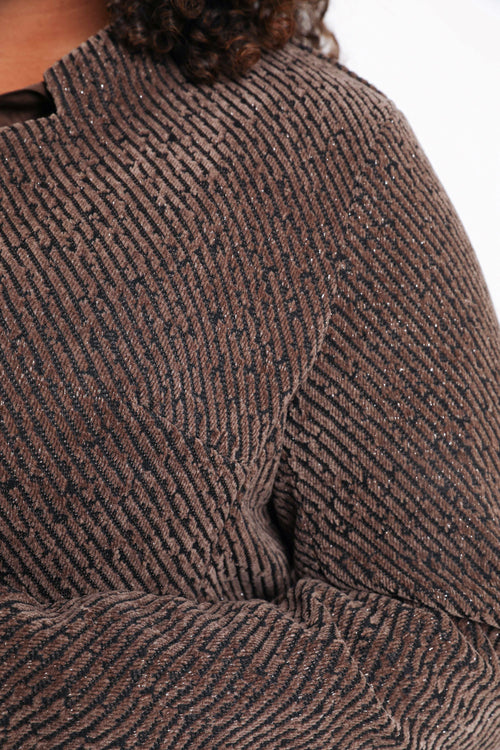 Bicolor jacquard jasje met lurex-Paprika-6