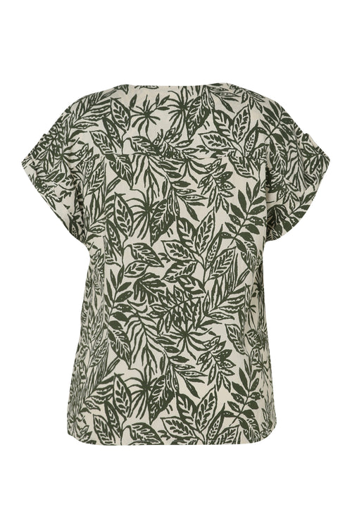  Blouse met bladmotief-Paprika-11