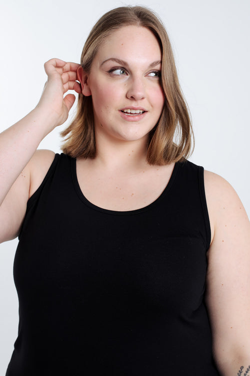 Effen tanktop van viscose-Paprika-3