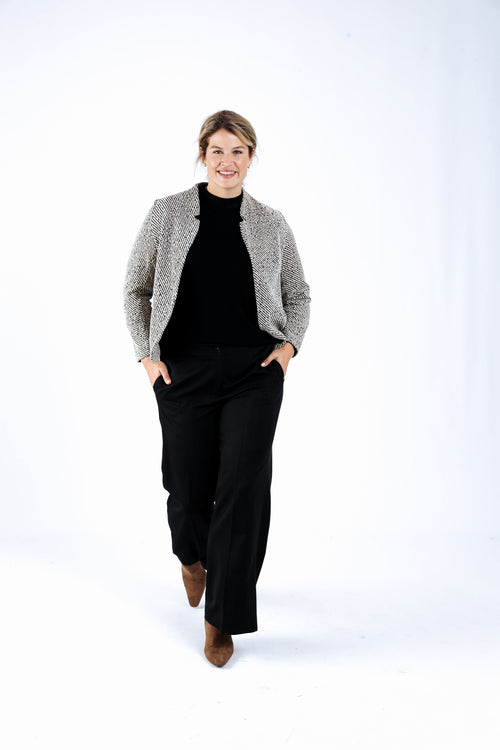 Bicolor jacquard jasje met lurex-Paprika-6