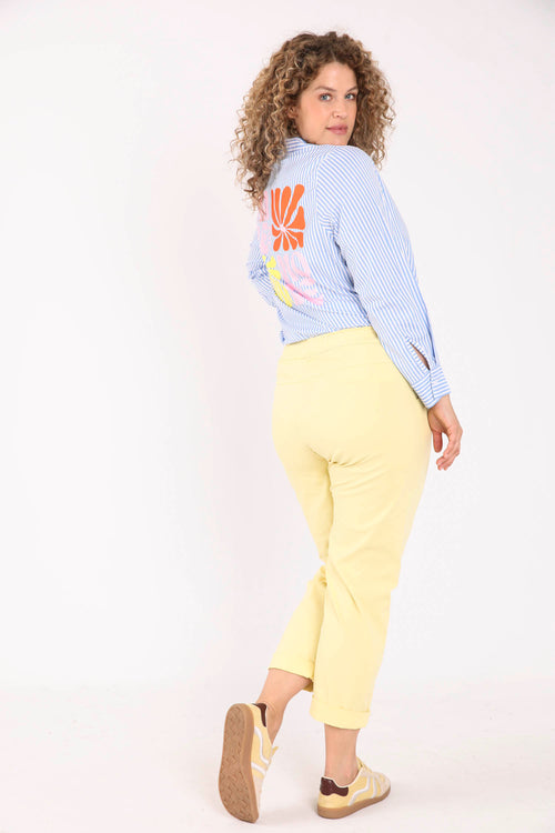 Chino en coton léger uni-Paprika-1