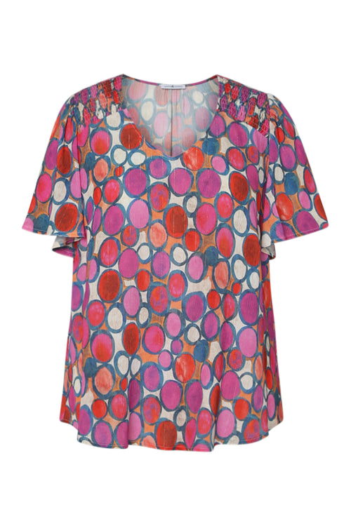 Blouse van viscose met ronde print-Paprika-10
