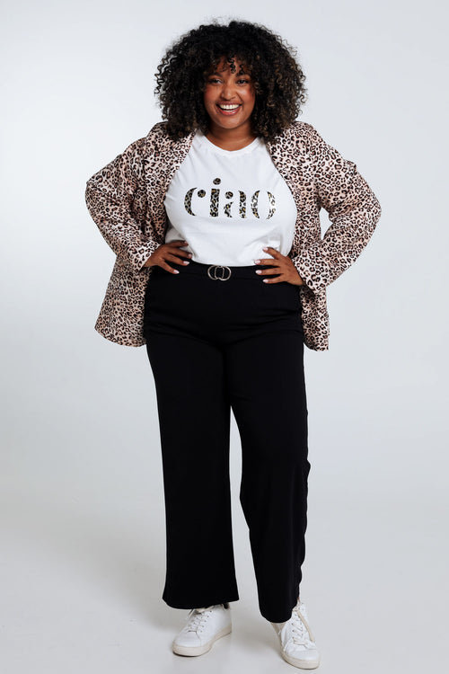 Pantalon droit avec boucle dorée-Paprika-9