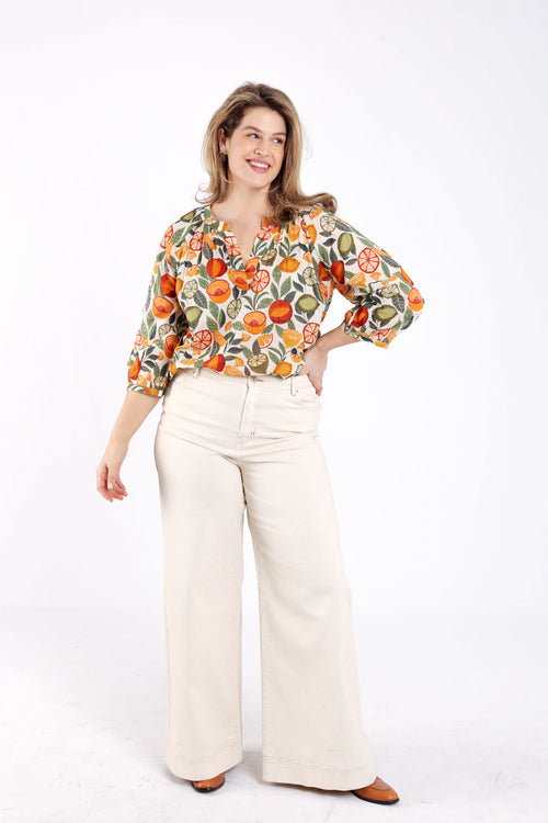 Blouse met citrusprint-Paprika-8