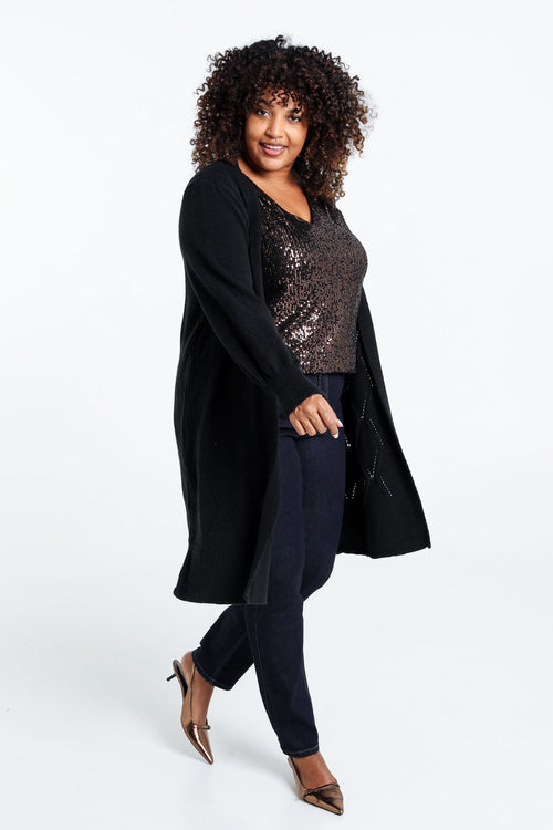 Lang effen vest-Paprika-8