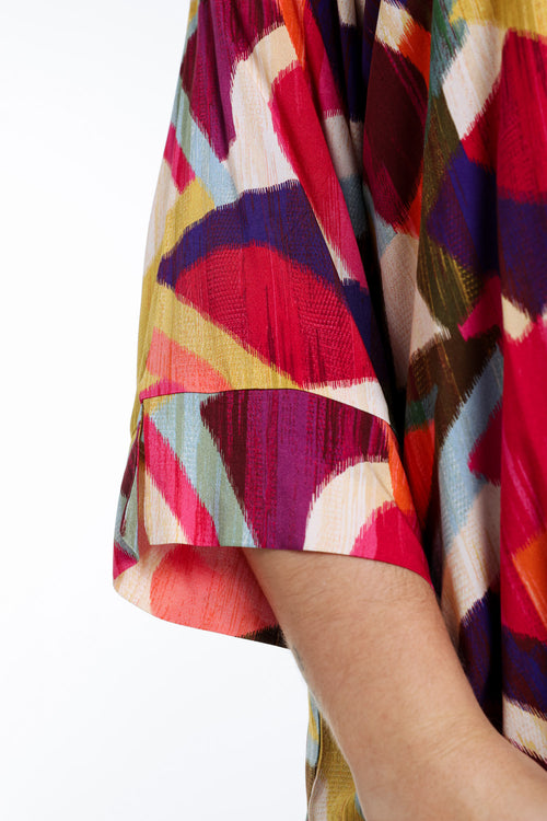 Blouse van viscose met grafische print-Paprika-5
