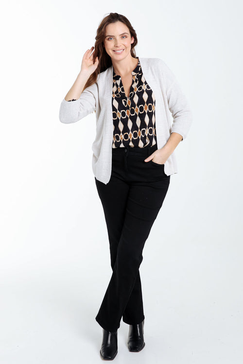 Korte, effen cardigan in viscose met lurex-Paprika-8