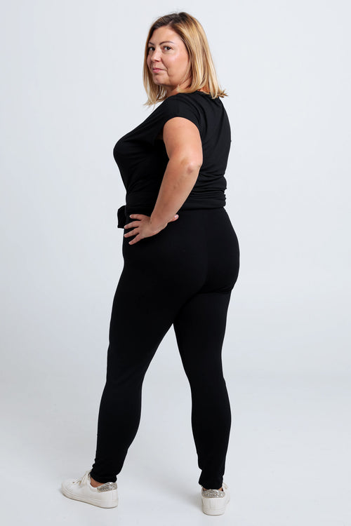 Effen slim 7/8-legging in viscose-Paprika-2